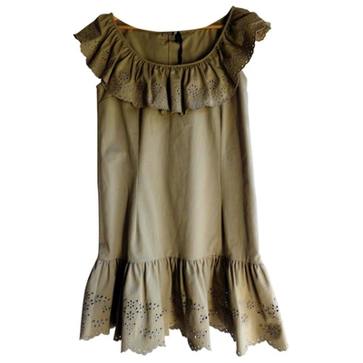 Pre-owned Valentino Khaki Cotton - Elasthane Dress