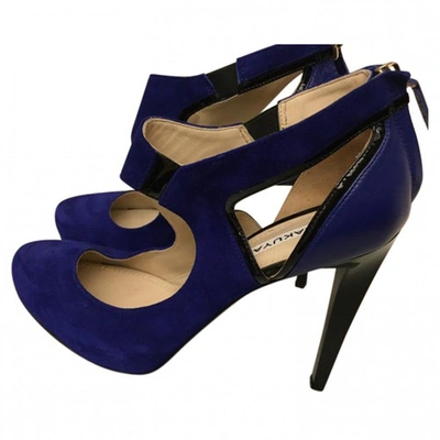 Pre-owned Burak Uyan Blue Suede Heels