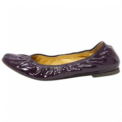 Pre-owned Lanvin Purple Patent Leather Ballet Flats
