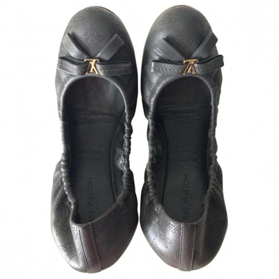 Pre-owned Louis Vuitton Anthracite Leather Ballet Flats