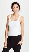 JAMES PERSE BRUSHED JERSEY LONG TANK WHITE,JPERS40044