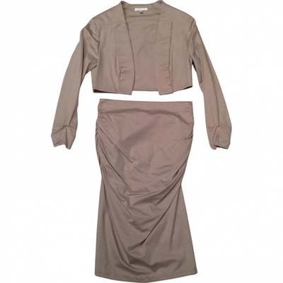 Pre-owned Paule Ka Beige Cotton - Elasthane Skirt