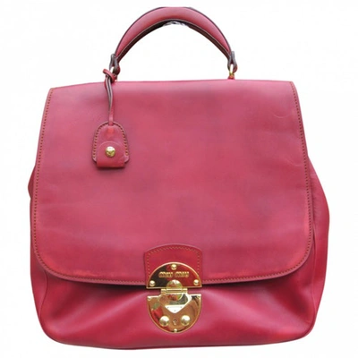 Pre-owned Miu Miu Red Leather Handbag