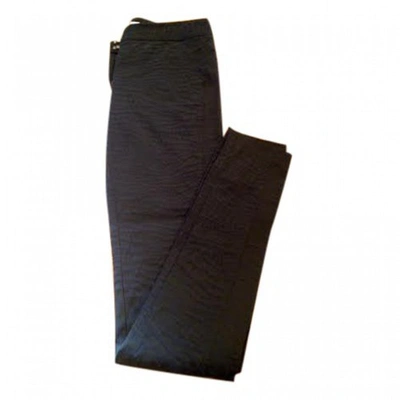Pre-owned Diane Von Furstenberg Zebra Print Polyester Trousers In Black