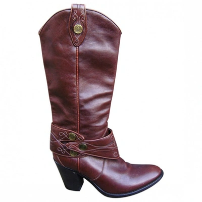 Pre-owned Sartore Brown Leather Boots