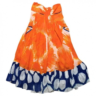 Pre-owned Diane Von Furstenberg Orange Cotton Dress
