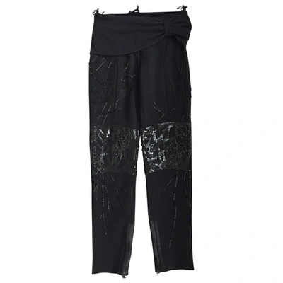 Pre-owned Valentino Black Viscose Trousers