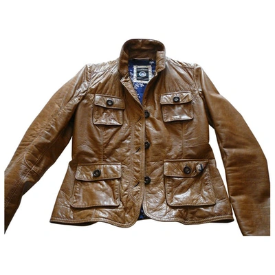 Pre-owned Napapijri Camel Leather Jacket