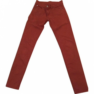 Pre-owned Polo Ralph Lauren Red Cotton Trousers