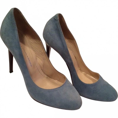Pre-owned Atos Lombardini Navy Suede Heels