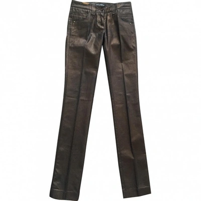 Pre-owned Dolce & Gabbana Metallic Cotton - Elasthane Jeans