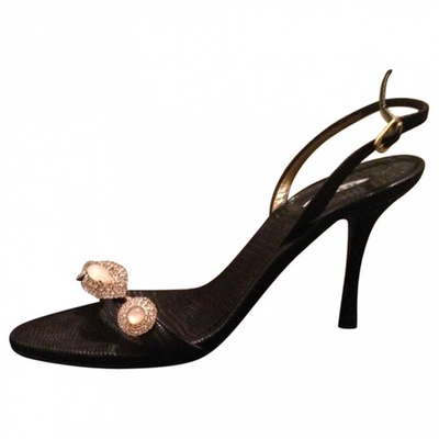 Pre-owned Le Silla Black Leather Sandals