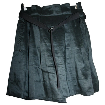 Pre-owned Sandro Green Linen Skirt