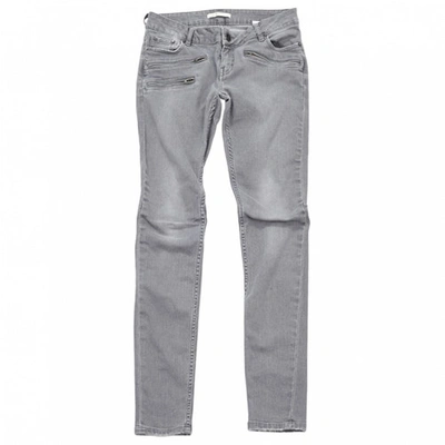 Pre-owned Maje Grey Cotton - Elasthane Jeans