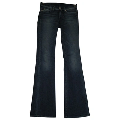 Pre-owned 7 For All Mankind Blue Cotton Jeans