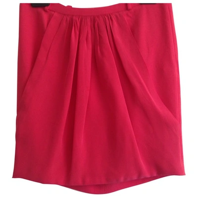 Pre-owned Maje Pink Silk Skirt