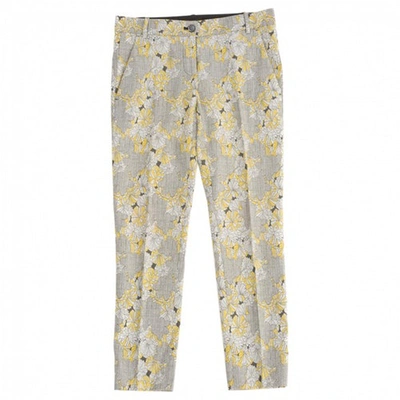 Pre-owned Pinko Yellow Polyester Trousers