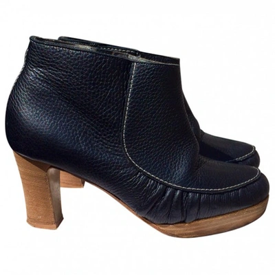 Pre-owned Vanessa Bruno Navy Leather Ankle Boots