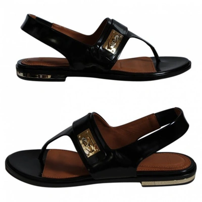 Pre-owned Givenchy Patent Leather Sandals In Black