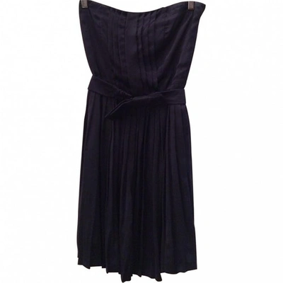 Pre-owned Sandro Navy Silk Dress