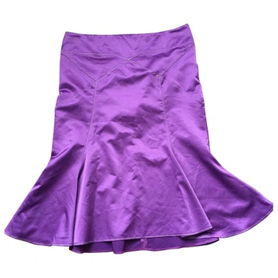 Pre-owned Roberto Cavalli Purple Silk Skirt