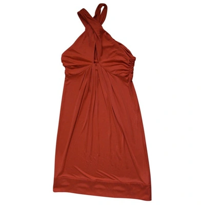 Pre-owned Diane Von Furstenberg Orange Silk Dress