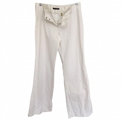 Pre-owned Elie Tahari White Cotton Trousers