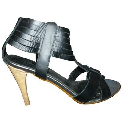 Pre-owned Mellow Yellow Black Leather Sandals