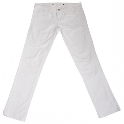 Pre-owned Barbara Bui White Cotton - Elasthane Jeans