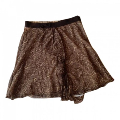 Pre-owned Patrizia Pepe Brown Silk Skirt