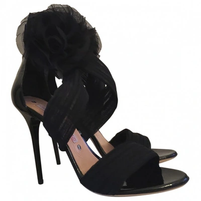 Pre-owned Gianmarco Lorenzi Black Patent Leather Sandals