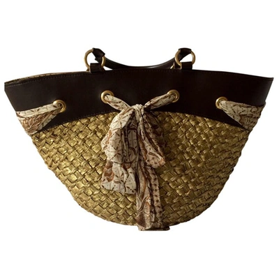 Pre-owned Pinko Gold Wicker Handbag