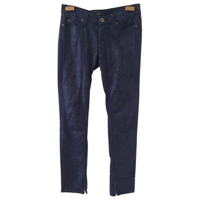 Pre-owned Maje Blue Cotton Trousers