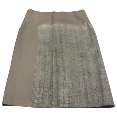 Pre-owned Loewe Ecru Leather Skirt