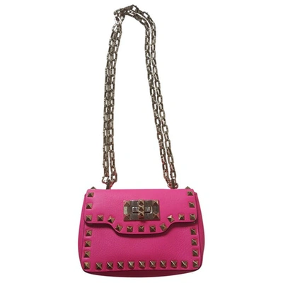 Pre-owned Valentino Garavani Pink Leather Handbag Rockstud