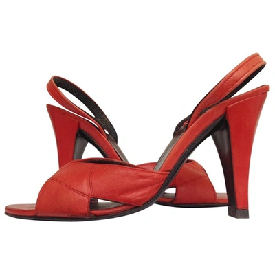 Pre-owned Dior Red Leather Sandals