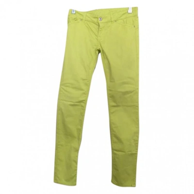 Pre-owned Pinko Green Cotton - Elasthane Jeans
