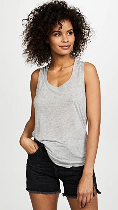 Atm Anthony Thomas Melillo Sweetheart Jersey Knit Tank Top In Heather Grey