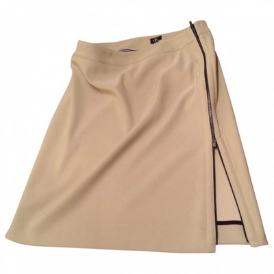 Pre-owned Calvin Klein Beige Polyester Skirt