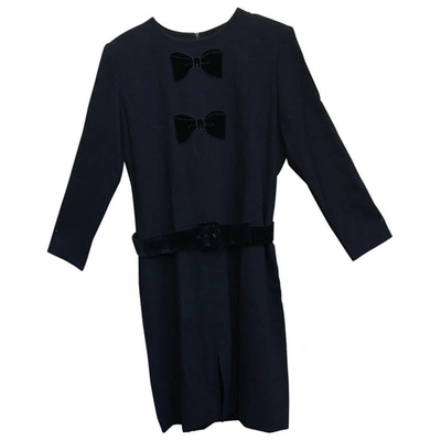 Pre-owned Givenchy Crepe Wool Dress In Black