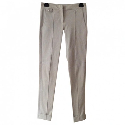 Pre-owned A.l.c Ivory Leather Trousers In Other