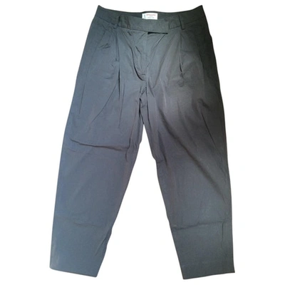 Pre-owned Alberto Biani Anthracite Cotton Trousers