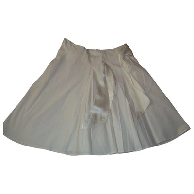 Pre-owned Tara Jarmon Skirt In White