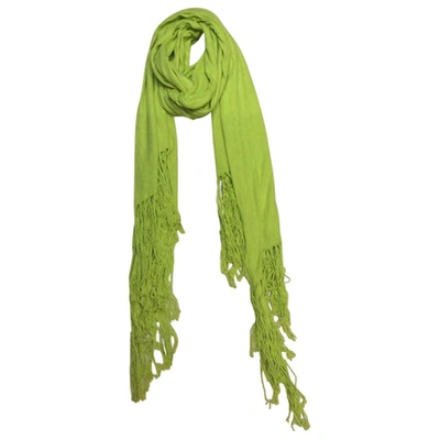 Pre-owned Donna Karan New York Lime Green Cotton Shawl