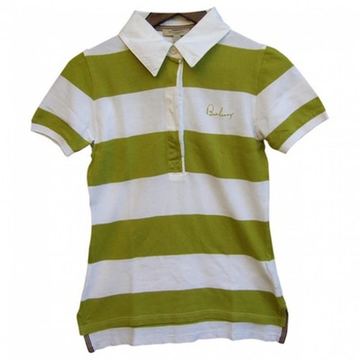 Pre-owned Burberry London Polo In Green