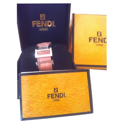 Pre-owned Fendi Pink Steel Watch
