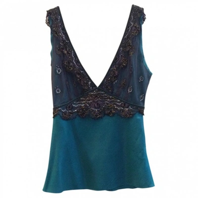 Pre-owned Pinko Silk Camisole In Green