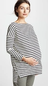 Hatch The Bateau Top In Black & White Stripe