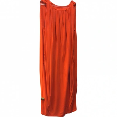Pre-owned Msgm Bright Orange Cape Dress