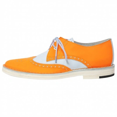 Pre-owned Pierre Hardy Orange Leather Flats